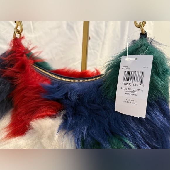 Coach NWT Juliet Shoulder Bag 25 With Multi Shearling Patchwork CW646 - Picture 5 of 16